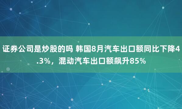 证券公司是炒股的吗 韩国8月汽车出口额同比下降4.3%，混动汽车出口额飙升85%