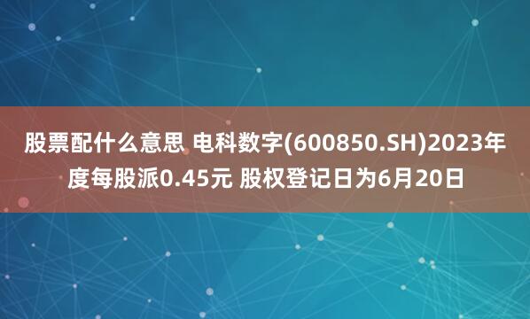 股票配什么意思 电科数字(600850.SH)2023年度每股派0.45元 股权登记日为6月20日