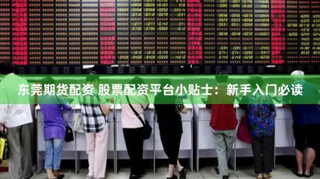 东莞期货配资 股票配资平台小贴士:新手入门必读